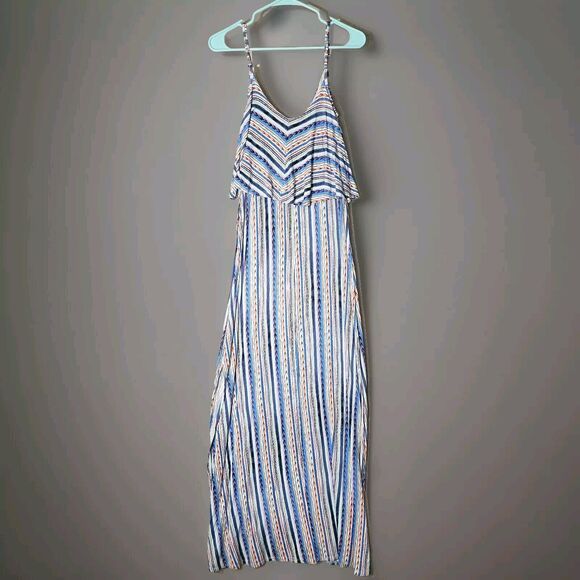 Ella Moss Bondi Maxi Dress Versatile Casual Chic Goddess Vibes Slimming Stripes - Picture 12 of 15